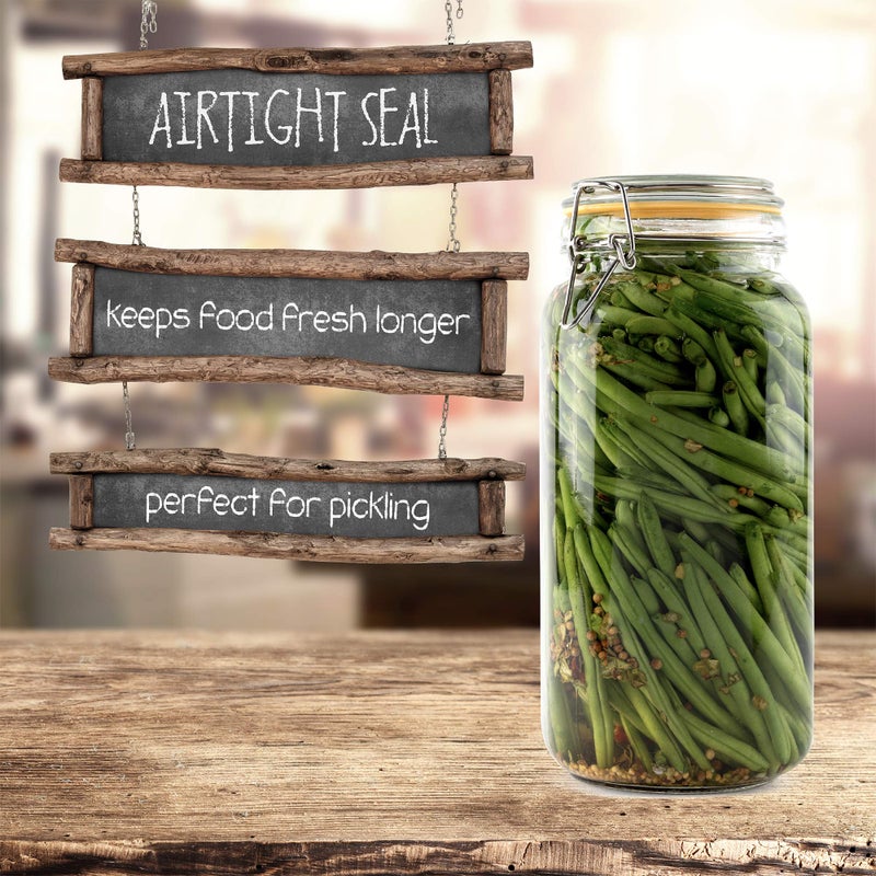 Galashield Glass Jars with Lids 67 oz Food Storage Jars with Airtight Lids Leak Proof Glass Canisters Kitchen Jars [Set of 2] - Image 2